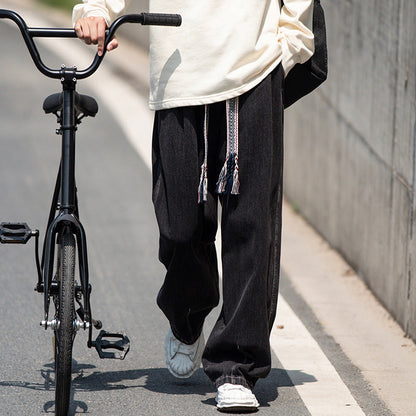Men Jeans Spring and Autumn plus Size Loose Straight Oversize Wide Leg Pants