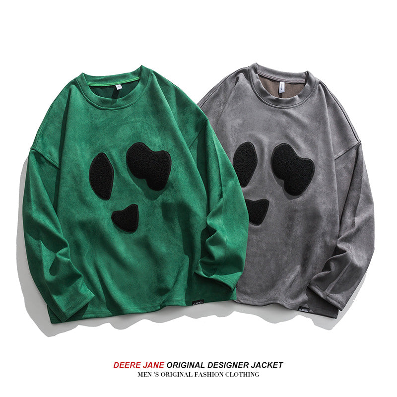 Men Pullover Hoodie Spring Sweater Men's Retro Loose Top
