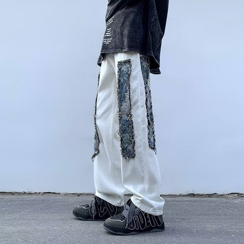 Men Jeans Oversize White Jeans plus Size Straight-Leg Trousers