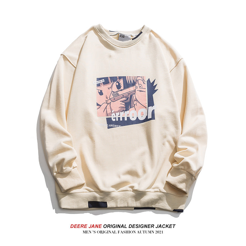 Men Pullover Hoodie Sweater Men's Loose All-Matching and Handsome