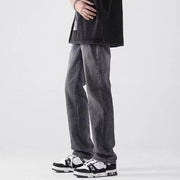 Men Jeans Washed Jeans Men's Summer Loose Straight Distressed Casual Pants