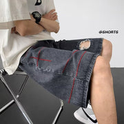 Men Jeans Ripped Denim Shorts Men's Summer Retro Casual Pants