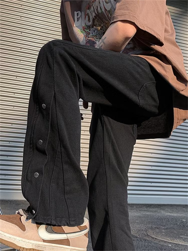 Men Jeans Breasted Jeans Men's Summer Straight-Leg Pants