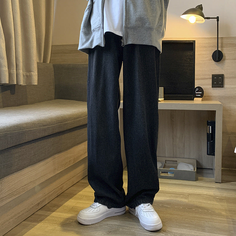Men Jeans Loose Straight Spring and Autumn Wide Leg Trousers