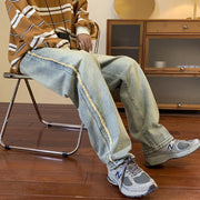 Men Jeans Vintage Jeans Summer Black Casual Trousers Baggy Straight Trousers