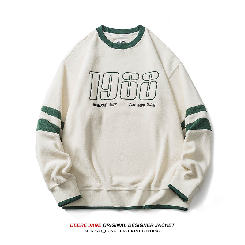 Men Pullover Hoodie Autumn and Winter Stitching Sweater Men's Fashion