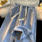 Men Jeans Straight-Leg Denim Trousers Men's Loose Casual