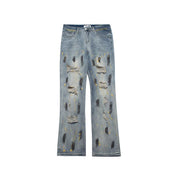 Men Jeans Washed Make Old Ripped Jeans