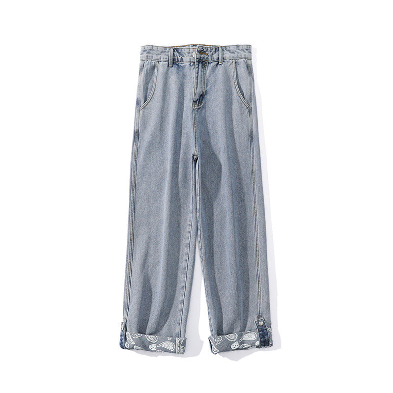 Men Jeans Straight-Leg Pants Autumn Denim Loose