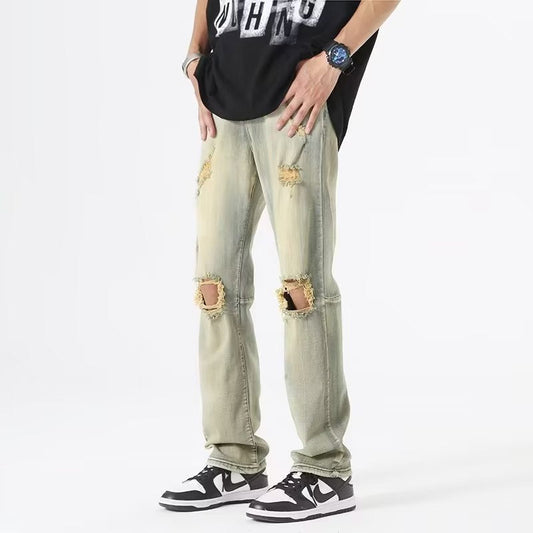Men Jeans Summer Loose Straight Casual Trousers