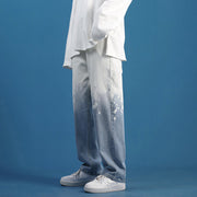 Men Jeans Summer Loose Straight Wide Leg Couple Casual Pants