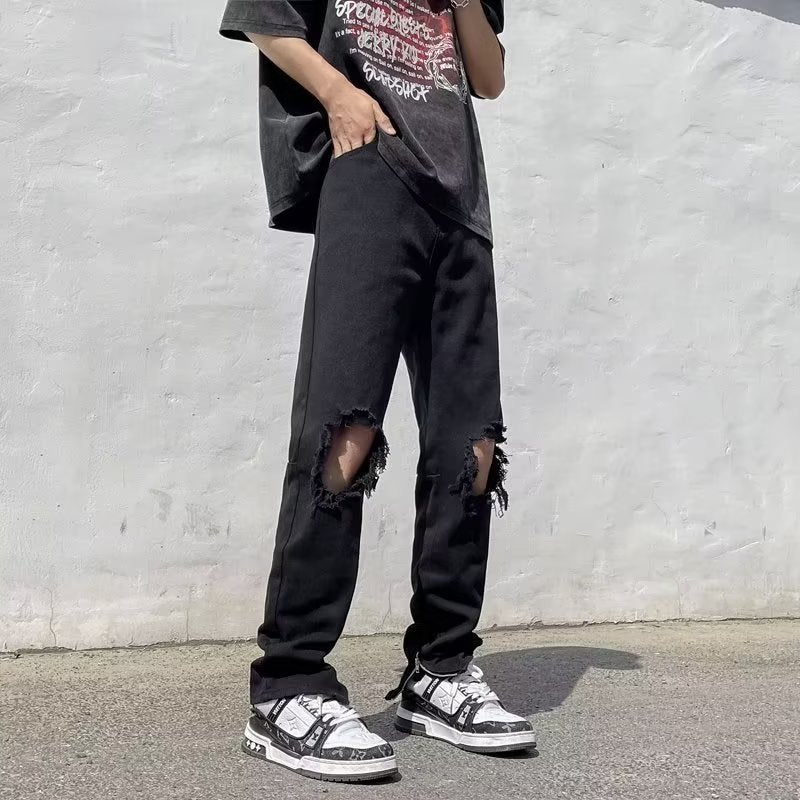 Men Jeans Ripped Jeans Baby Boy and Girl Summer Straight-Leg Pants