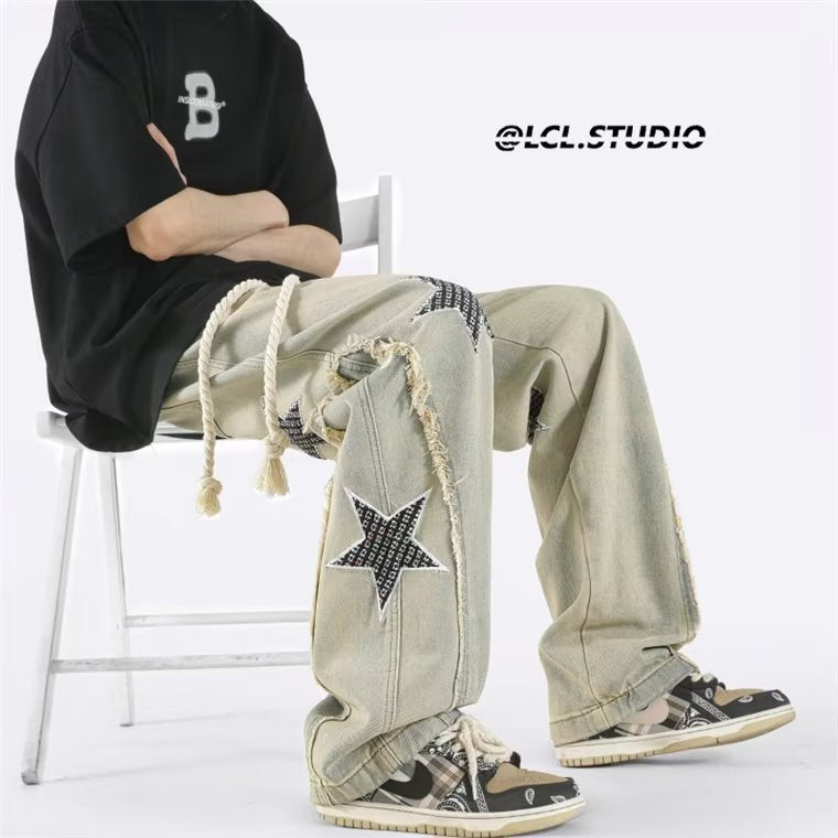 Men Jeans Retro XINGX Baggy Straight Trousers