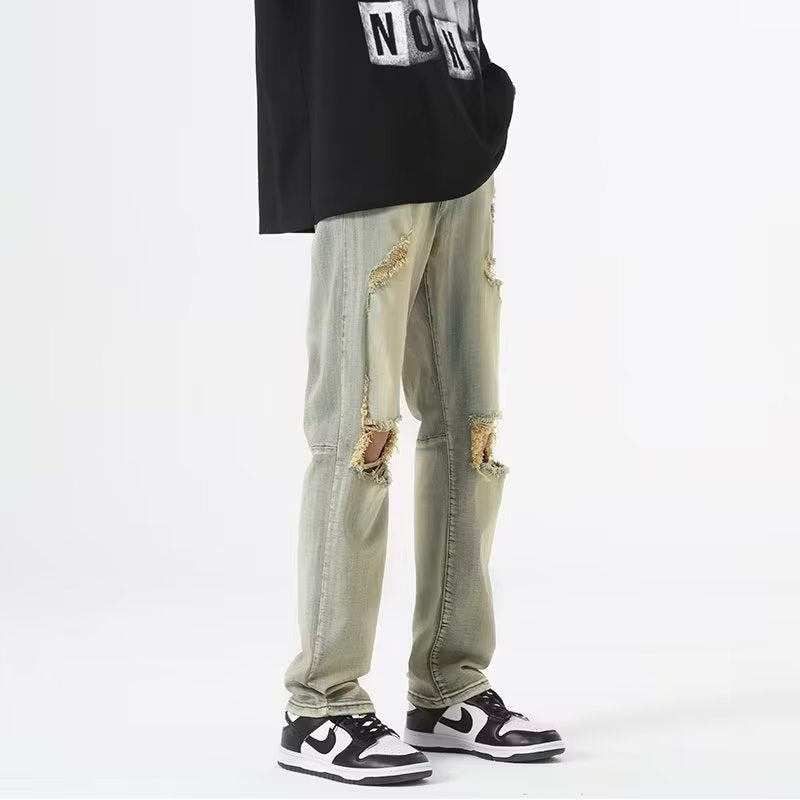Men Jeans Summer Loose Straight Casual Trousers