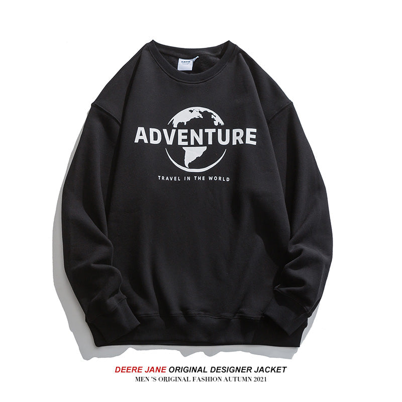 Men Pullover Hoodie Spring Sweater Spring and Autumn Loose Couple Blue