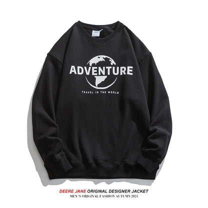 Men Pullover Hoodie Spring Sweater Spring and Autumn Loose Couple Blue