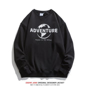 Men Pullover Hoodie Sweater Men's and Women's Spring and Autumn Loose Blue Autumn Top