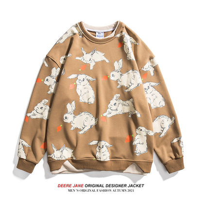 Men Pullover Hoodie Sweater Men's Spring Loose Trendy All-Match Couple