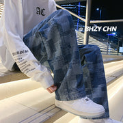 Men Jeans Men's Loose Wide Leg Pants Straight-Leg Pants