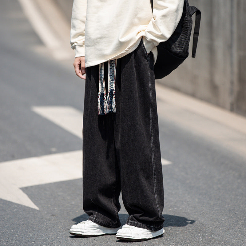 Men Jeans Spring and Autumn plus Size Loose Straight Oversize Wide Leg Pants