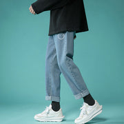 Men Jeans Summer Light-Colored Loose Straight Casual Pants
