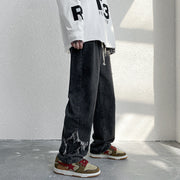 Men Jeans Retro Washed Casual Trousers