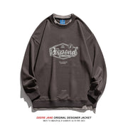 Men Pullover Hoodie Patchwork round Neck Sweater Men's and Women's Spring and Autumn Loose Top