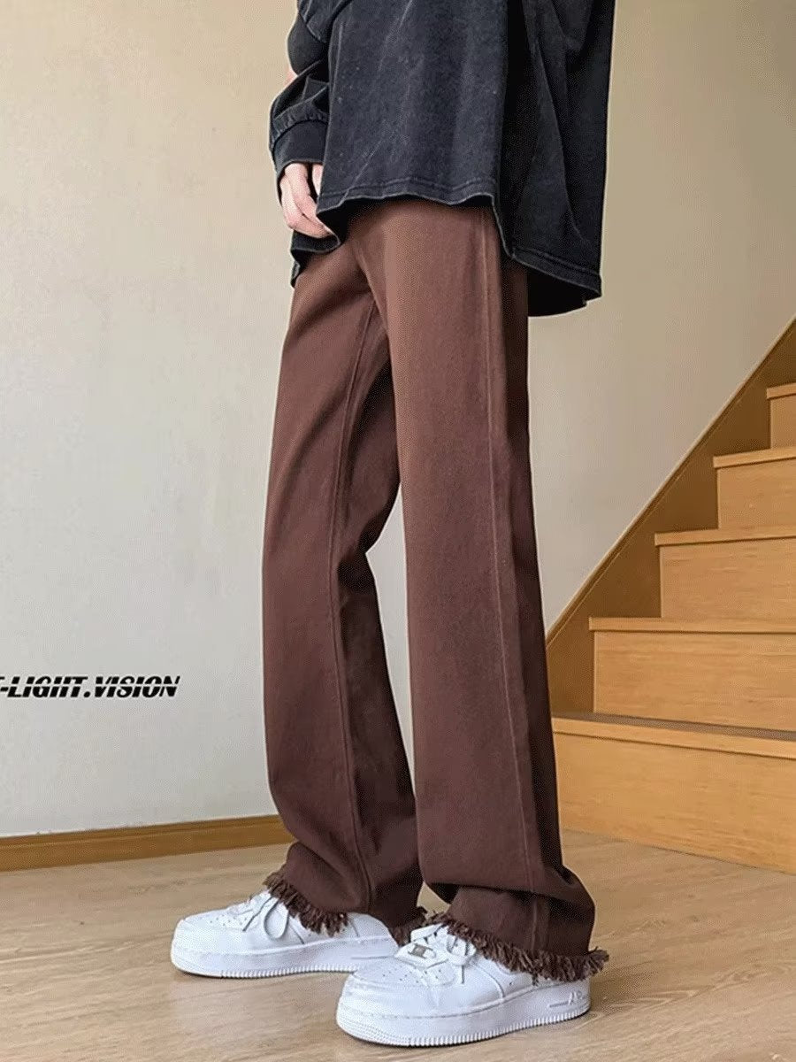 Men Jeans Vintage Jeans Men's Autumn Straight Pants Bootcut Casual Trousers