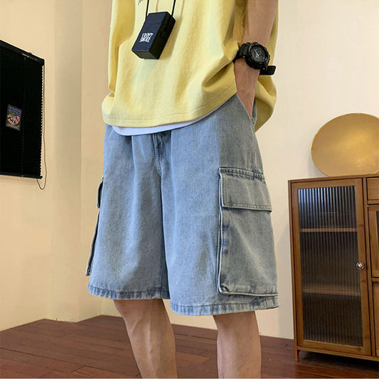 Men Jeans Summer Washed Loose plus Size Shorts