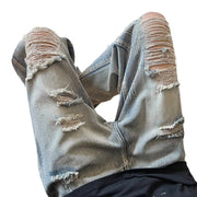 Men Jeans Retro Tattered Jeans Jeans