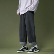 Men Jeans Straight Loose Summer Boys Casual Trousers