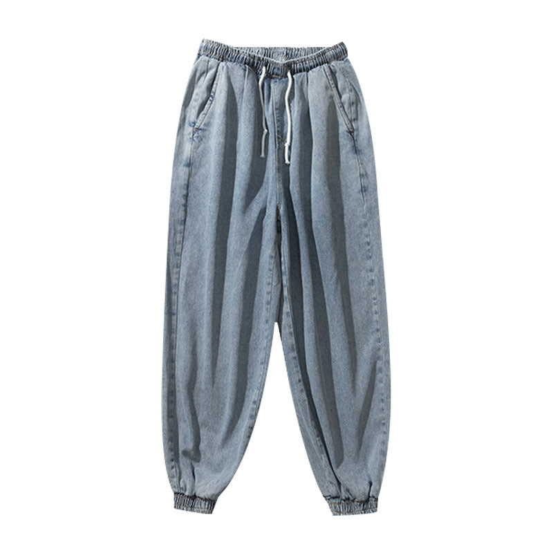 Men Jeans Ankle Banded Pants Jeans Men Loose Men's Pants