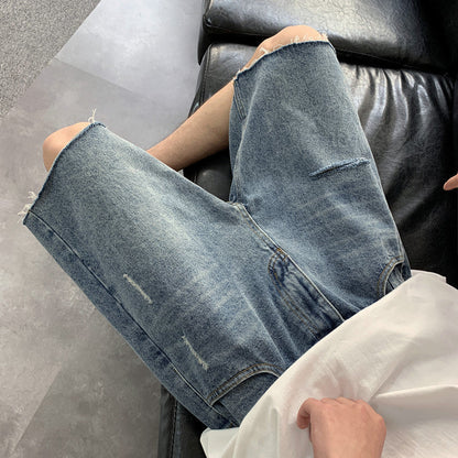 Men Jeans Ripped Denim Shorts Casual Shorts