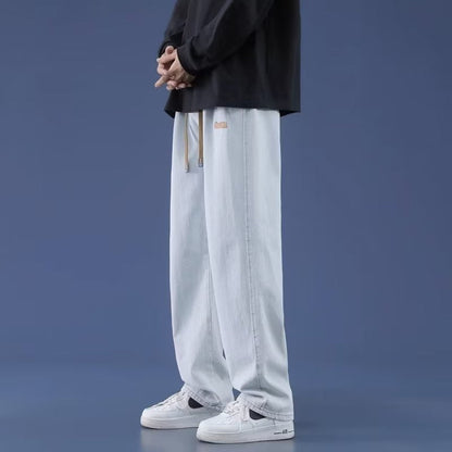 Men Jeans Summer Loose Straight-Leg Wide-Leg Pants Casual Pants