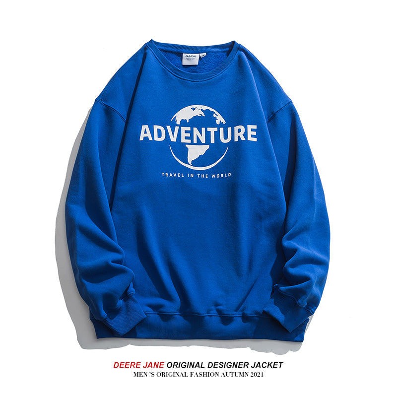 Men Pullover Hoodie Spring Sweater Spring and Autumn Loose Couple Blue