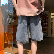 Men Jeans Shorts Loose Cropped Pants