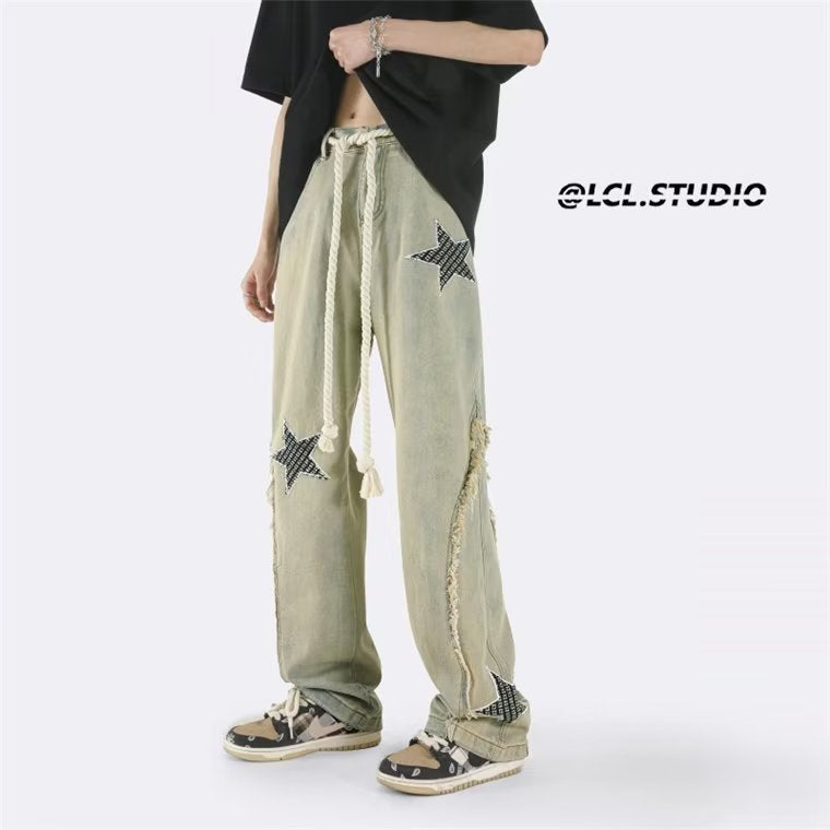 Men Jeans Retro XINGX Baggy Straight Trousers