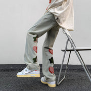Men Jeans Country XINGX Embroidered Jeans Men Straight Bootcut Trousers