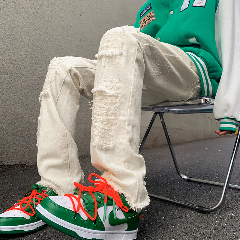 Men Jeans Vintage Jeans Men Autumn Loose Straight Trousers