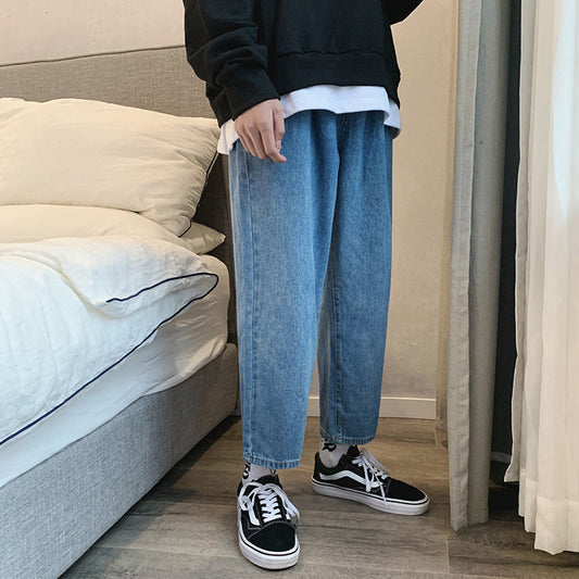 Men Jeans Wide Leg Pants Straight Men's Jeans Loose