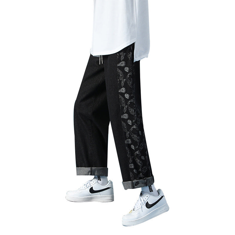 Men Jeans Paisley Jeans Men's Summer Loose Casual Pants