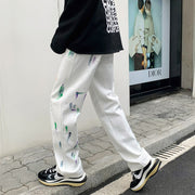 Men Jeans Splash-Ink Jeans Men's Autumn Baggy Straight Trousers Casual Trousers