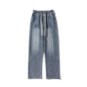 Men Jeans Summer Oversize Straight Loose Wide-Leg Pants