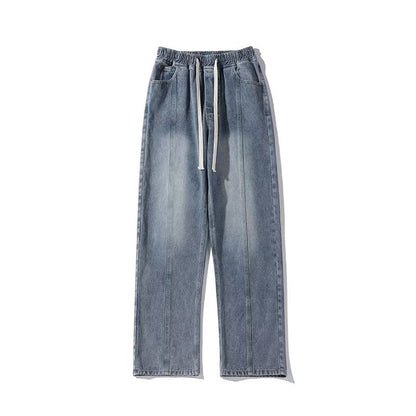 Men Jeans Summer Oversize Straight Loose Wide-Leg Pants