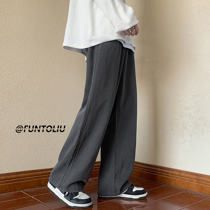 Men Jeans Black Vintage Jeans Oversize Overalls