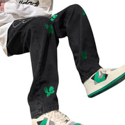Men Jeans Men's Summer Casual Pants Loose Straight-Leg Wide-Leg Pants