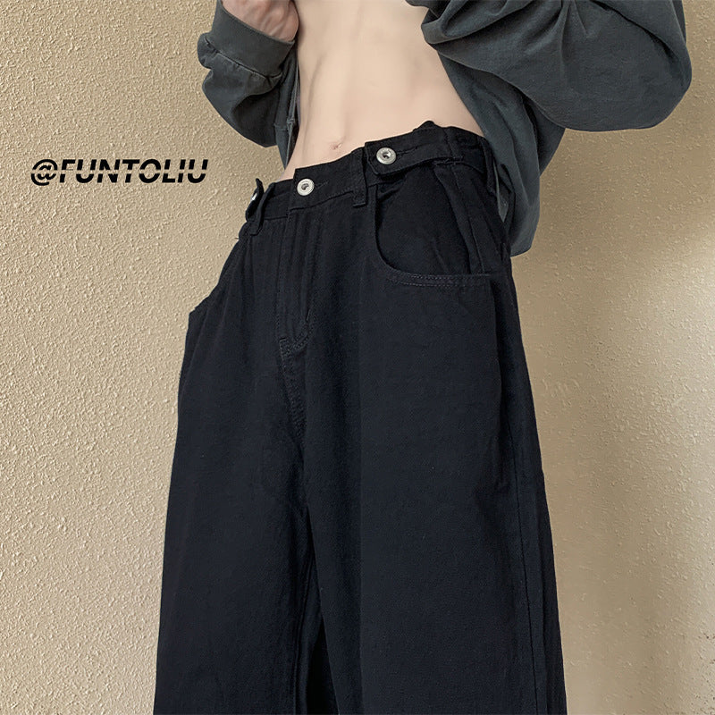 Men Jeans Vintage Jeans Men Loose Straight Cargo Pants