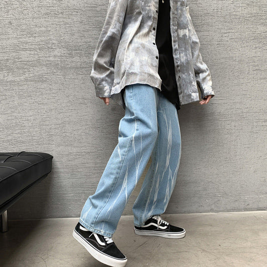 Men Jeans Hiphop Pants Loose Straight Jeans