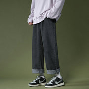 Men Jeans Straight Loose Summer Boys Casual Trousers