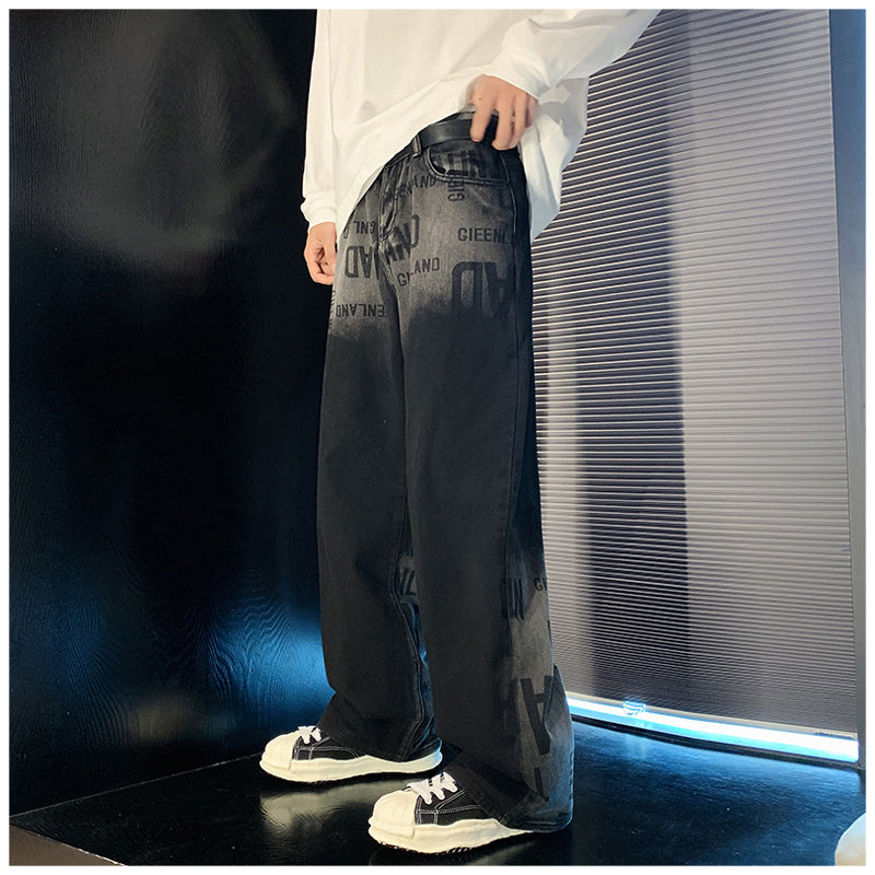 Men Jeans Vintage Jeans Vintage Baggy Straight Trousers